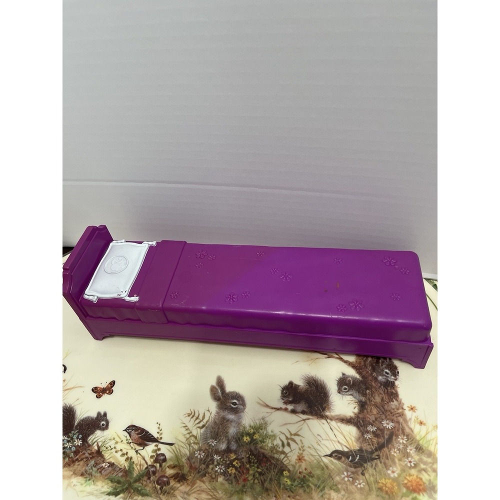 Mattel 11.5" Barbie Purple Bed Replacement for Glam Vacation 2009 Dollhouse